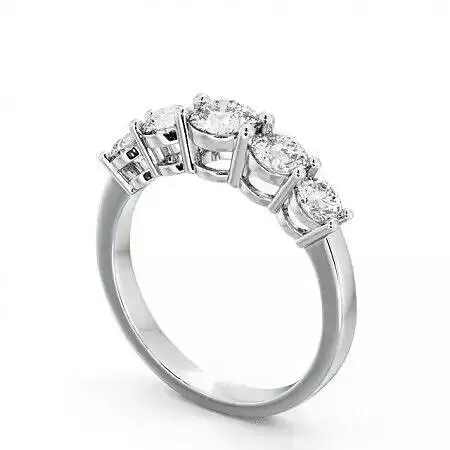 stl file five stone diamond engagement ring gold