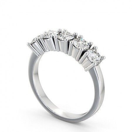 stl file five stone diamond ring gold 3D print model