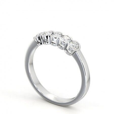 stl file five stone diamond ring gold 3D print model