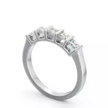 stl file four-stone princess cut diamond ring in gold