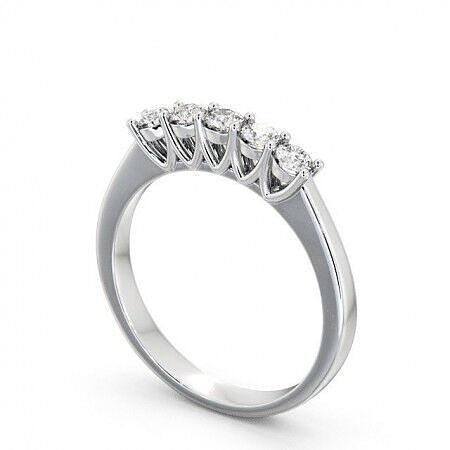 stl file five stone diamond engagement ring gold 3D print model