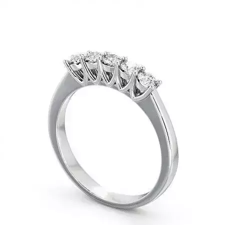 stl file five stone diamond engagement ring gold