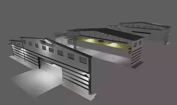 Industrial hall  3D model
