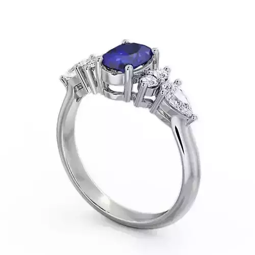 stl file sapphire and diamond ring