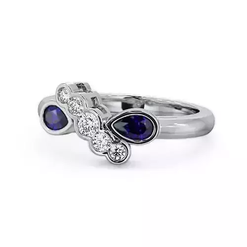 stl file sapphire and diamond ring