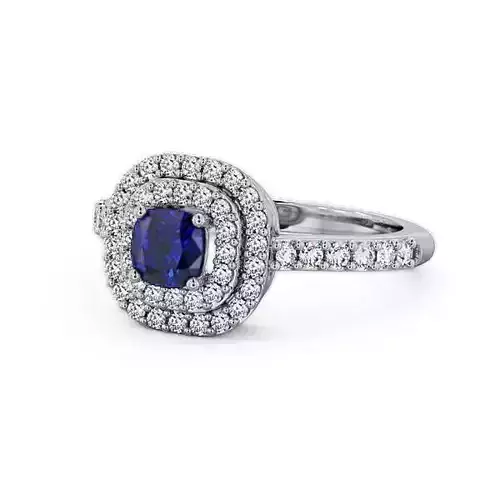 stl file sapphire and diamond halo ring