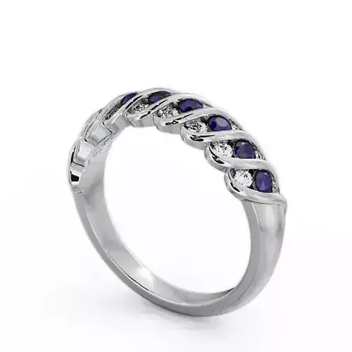 stl file sapphire and diamond ring in gold