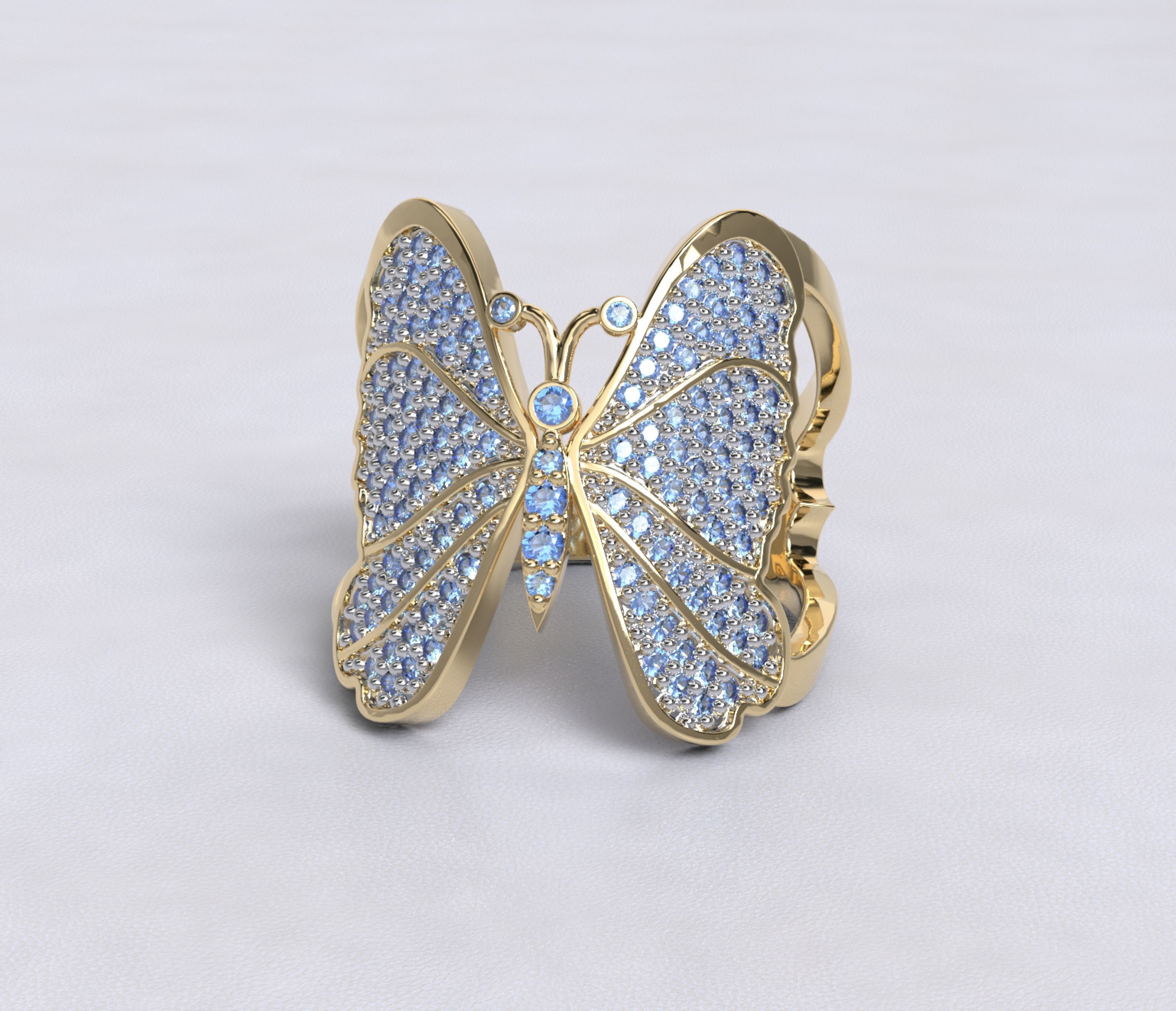 Anillo de mariposa Butterfly ring 3D model_3