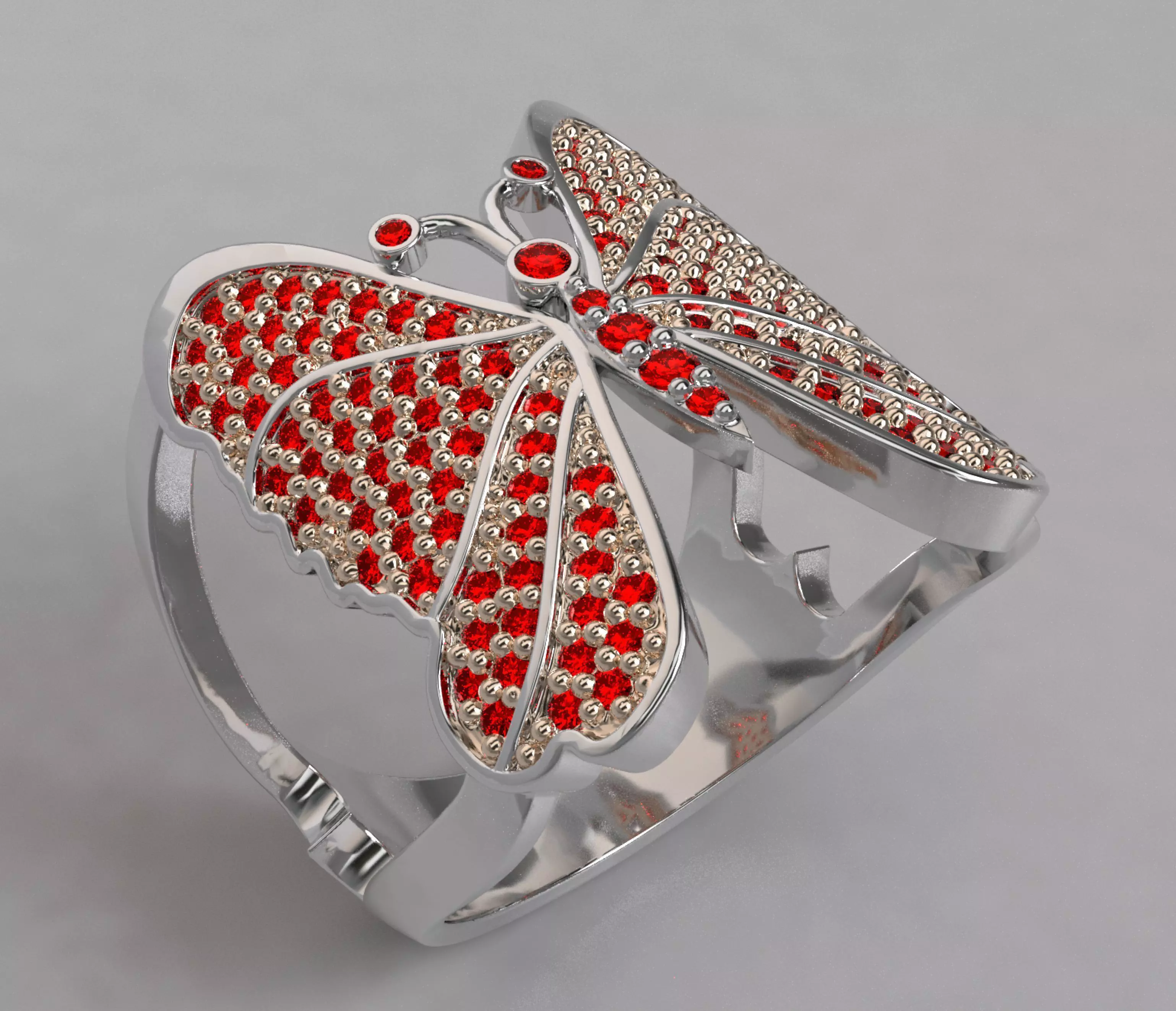 Anillo de mariposa Butterfly ring 3D model_0
