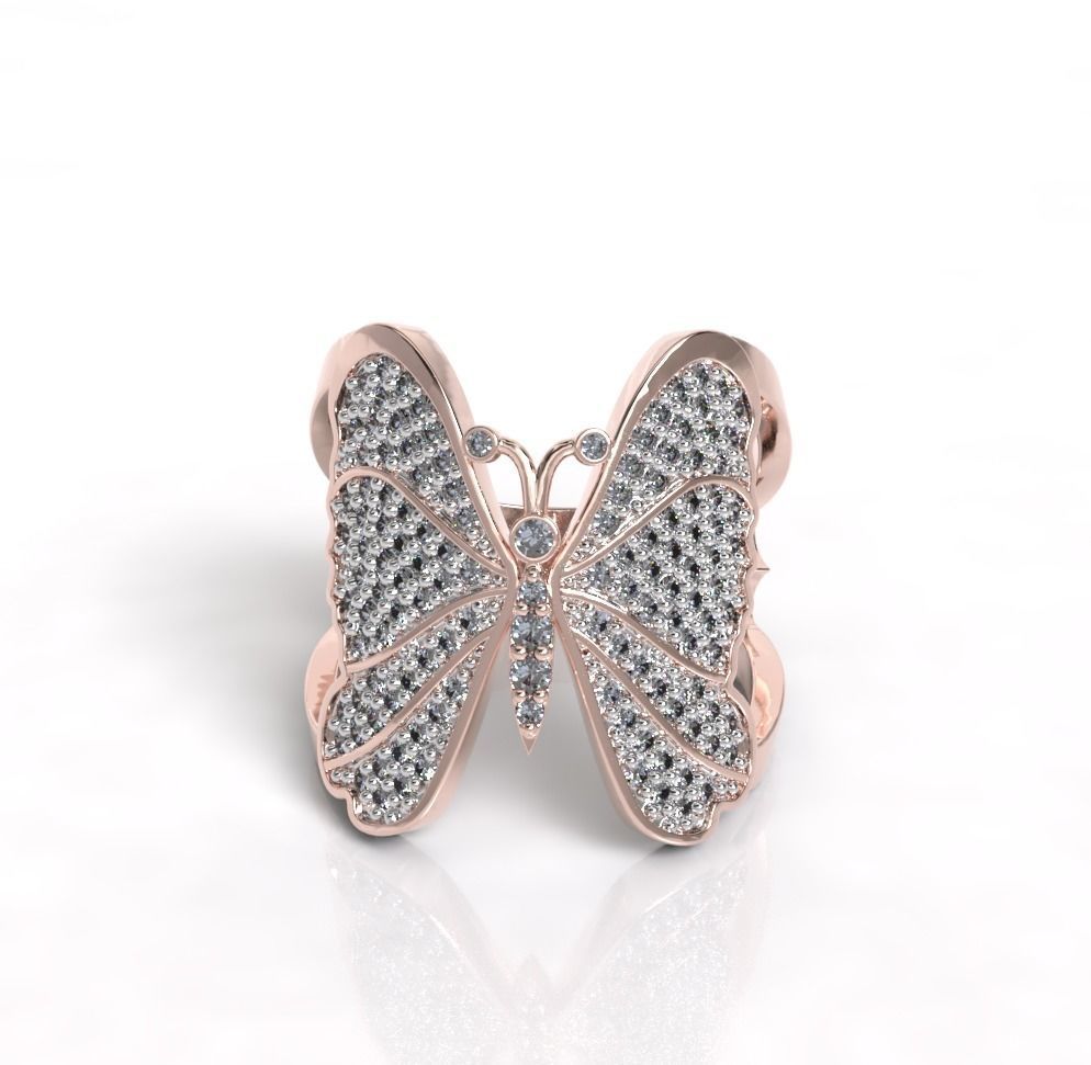 Anillo de mariposa Butterfly ring 3D model_2
