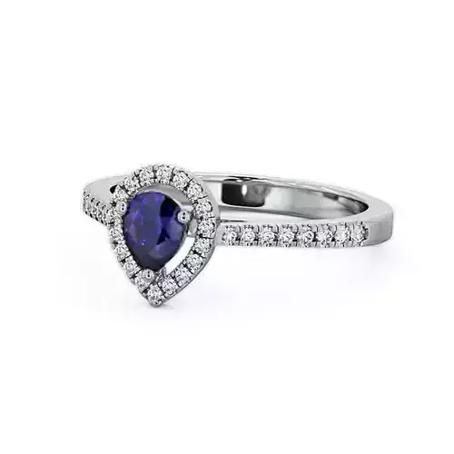 stl file pear shaped sapphire and diamond ring