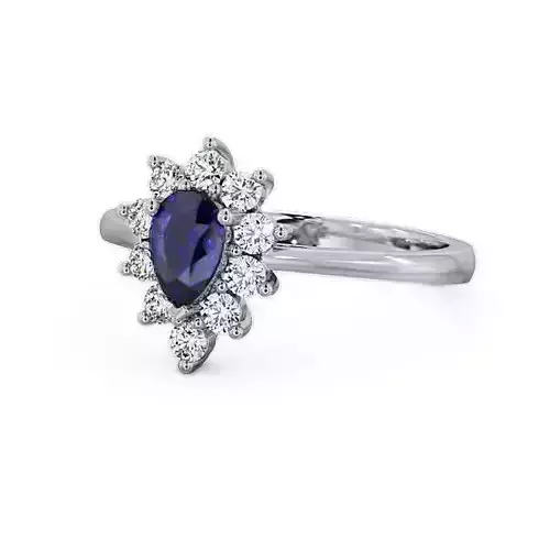 stl file oval sapphire and diamond ring
