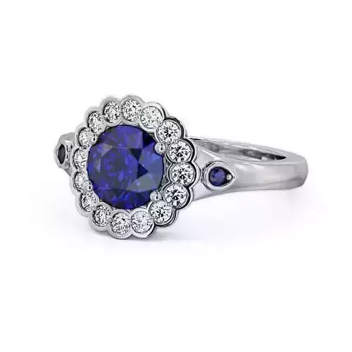 stl file sapphire and diamond ring