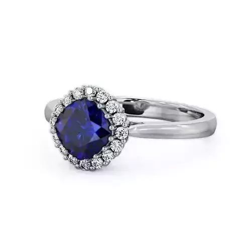 stl file sapphire and diamond halo ring