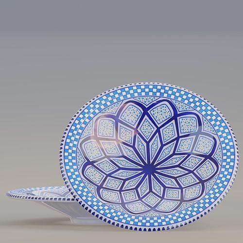  Tunisian hand painted plate 3D model