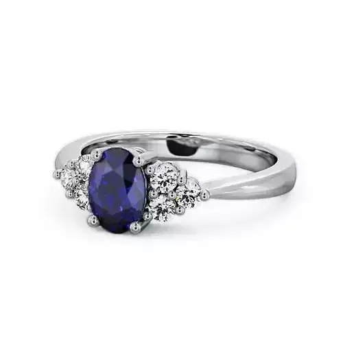 stl file oval sapphire and diamond ring