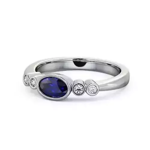 stl file oval sapphire and diamond ring