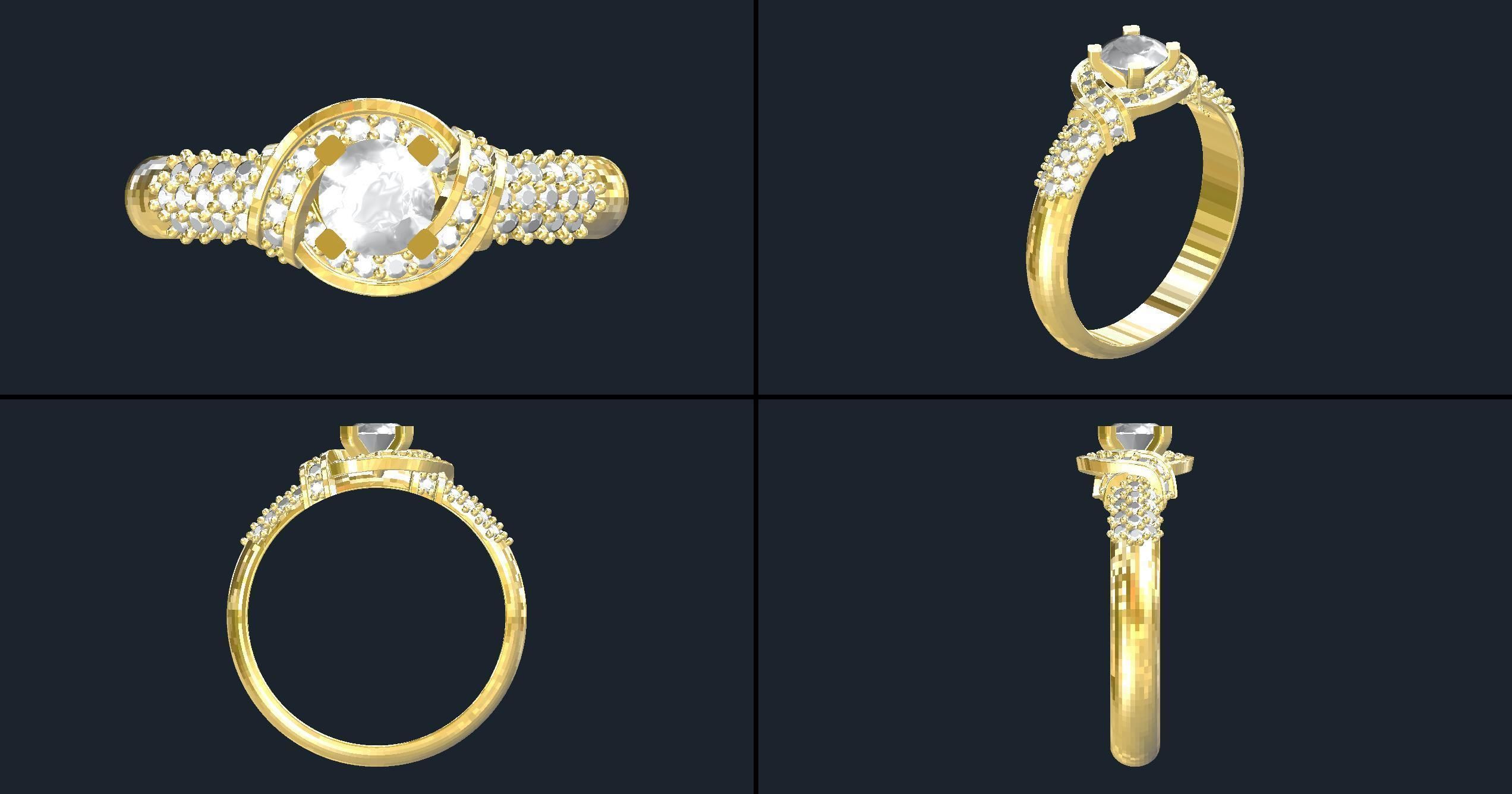 Anillo Solitario ring 3D model_4