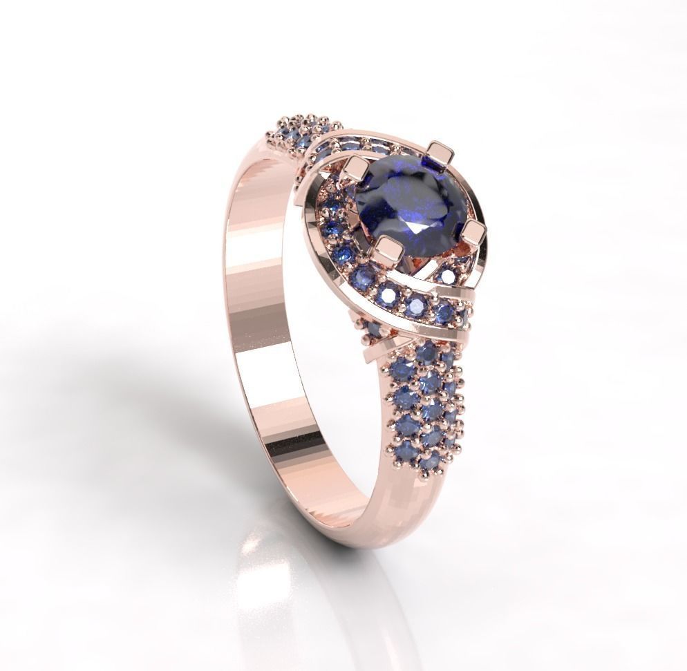 Anillo Solitario ring 3D model_1