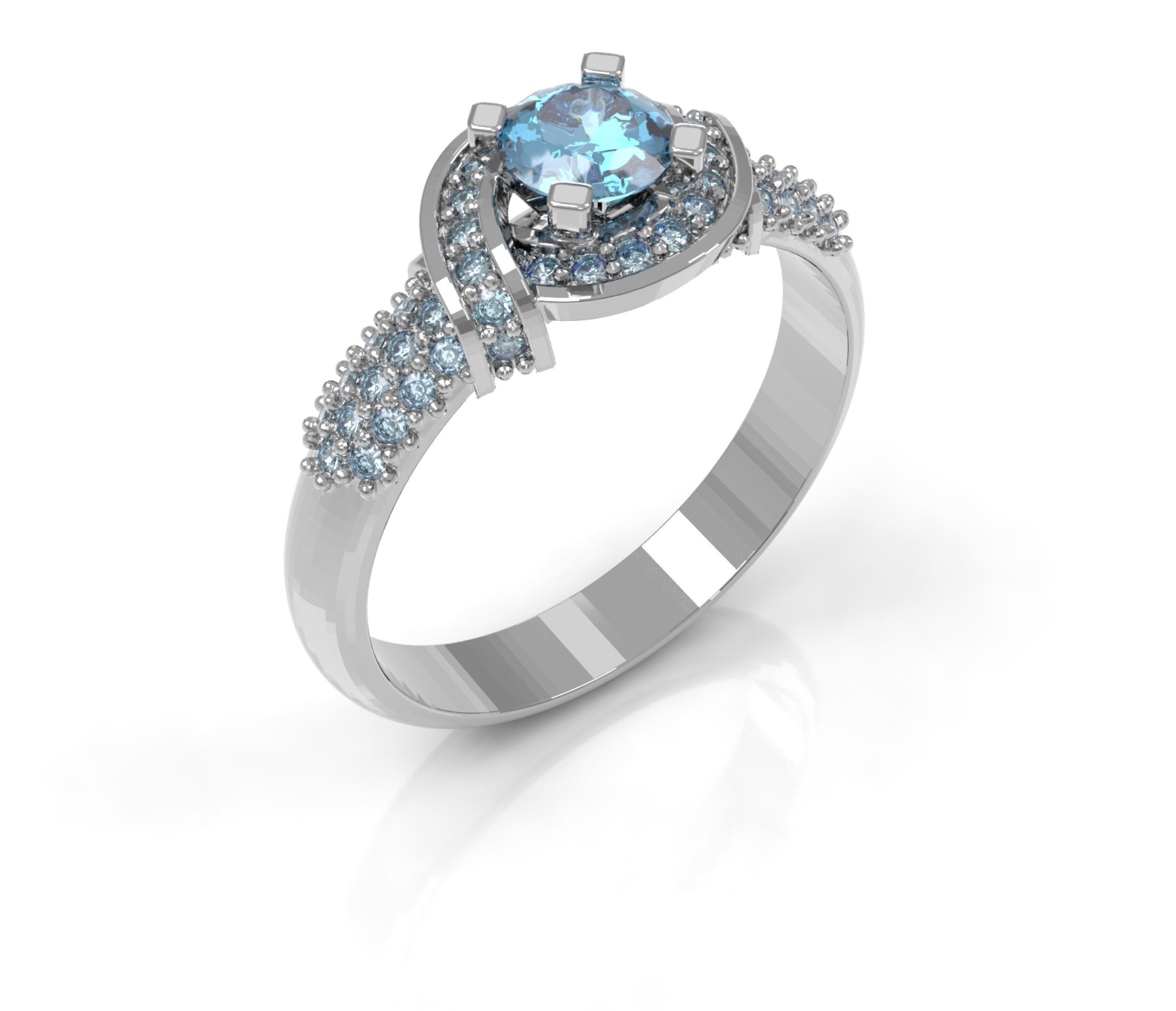 Anillo Solitario ring 3D model_2