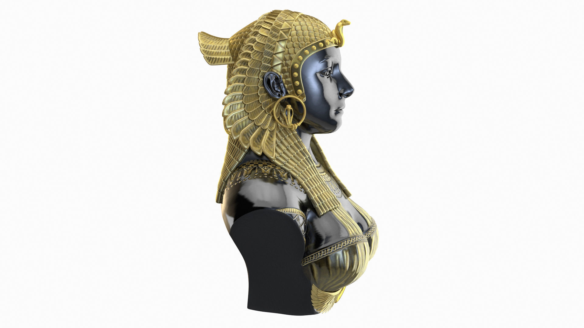 Cleopatra egyptian bust 3D model_2