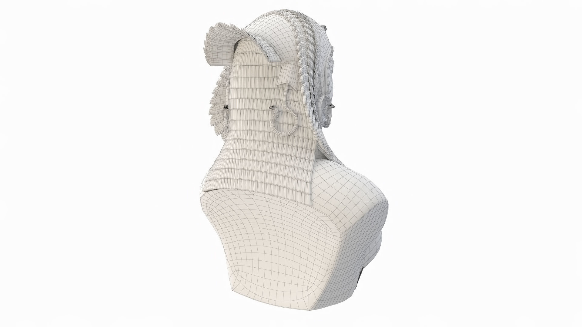 Cleopatra egyptian bust 3D model_10