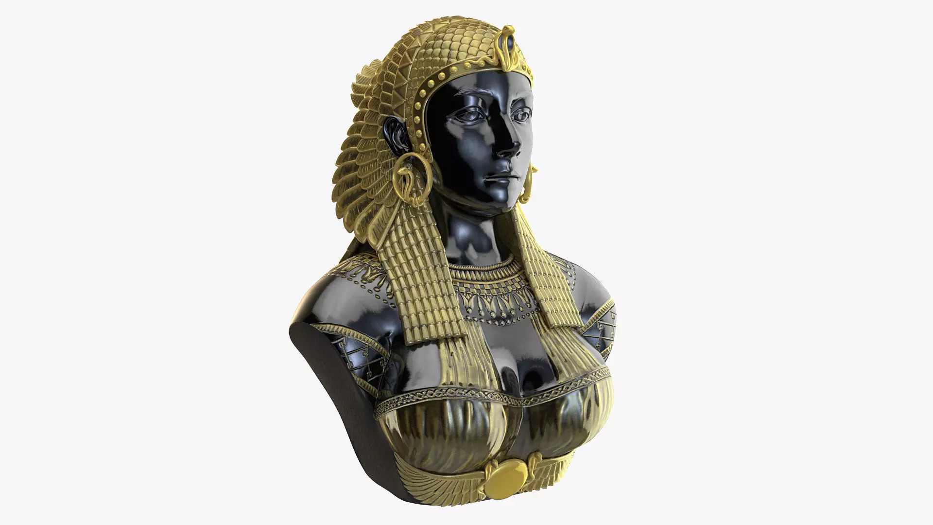 Cleopatra egyptian bust 3D model_0
