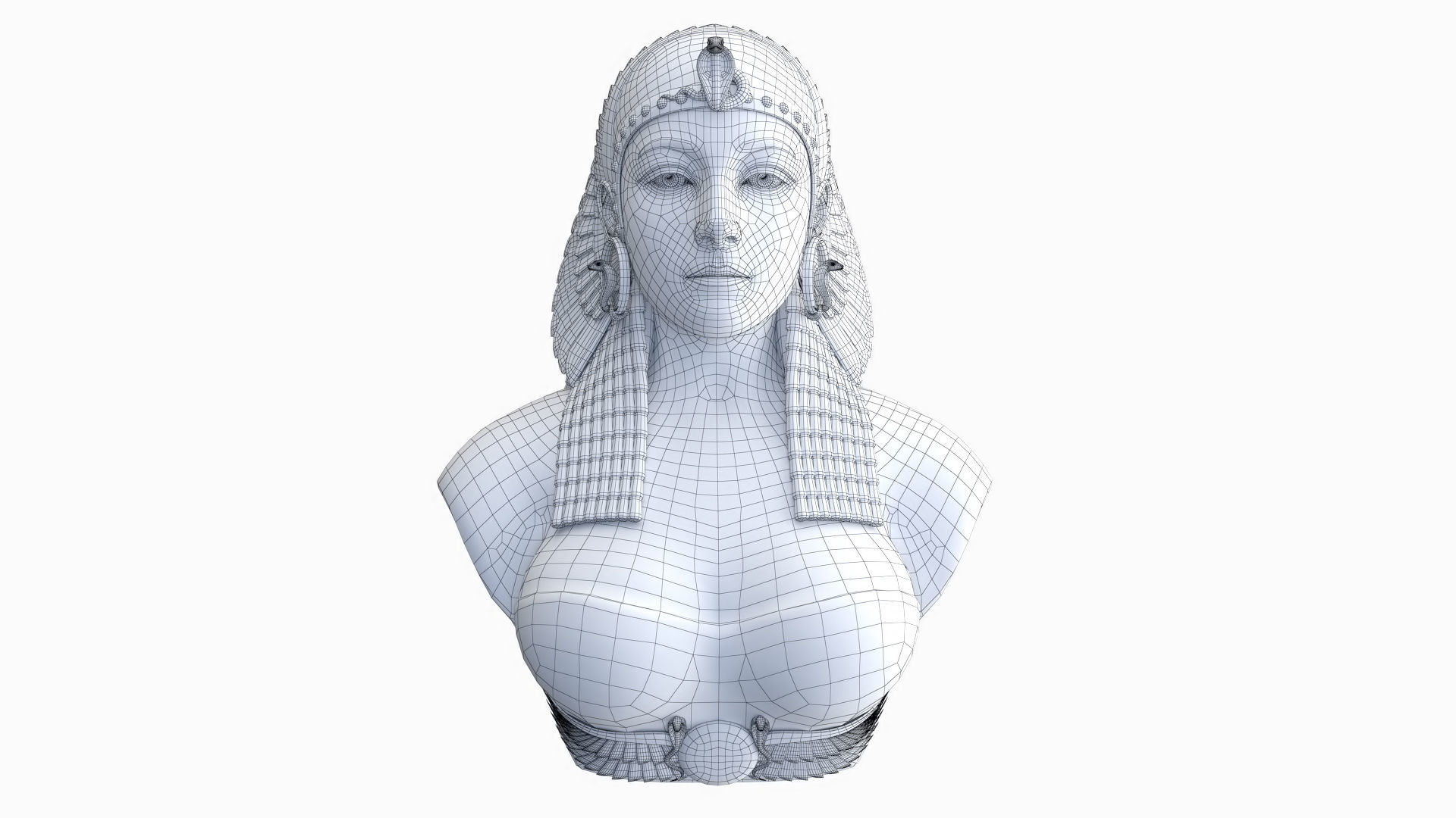 Cleopatra egyptian bust 3D model_8