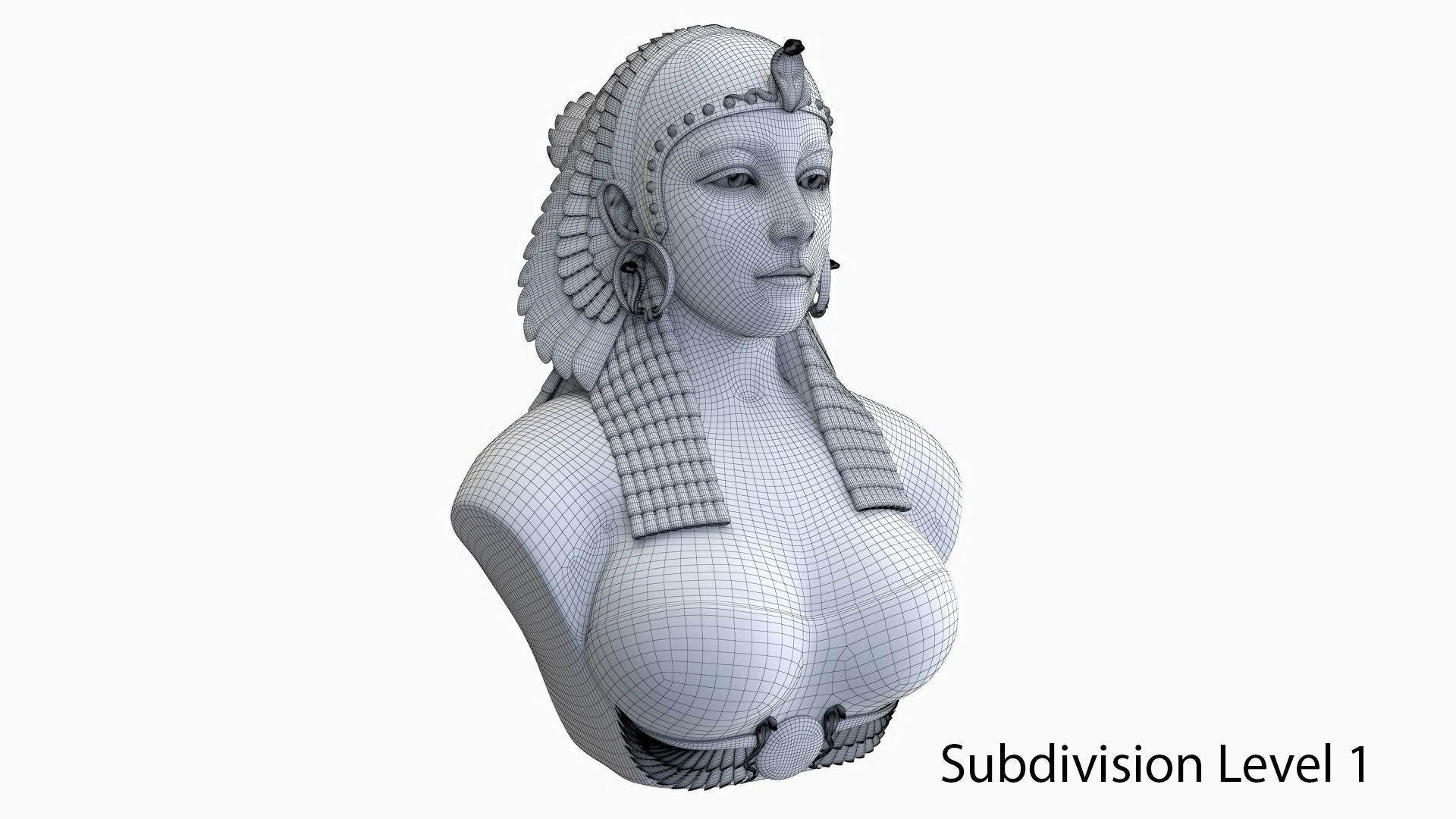 Cleopatra egyptian bust 3D model_12