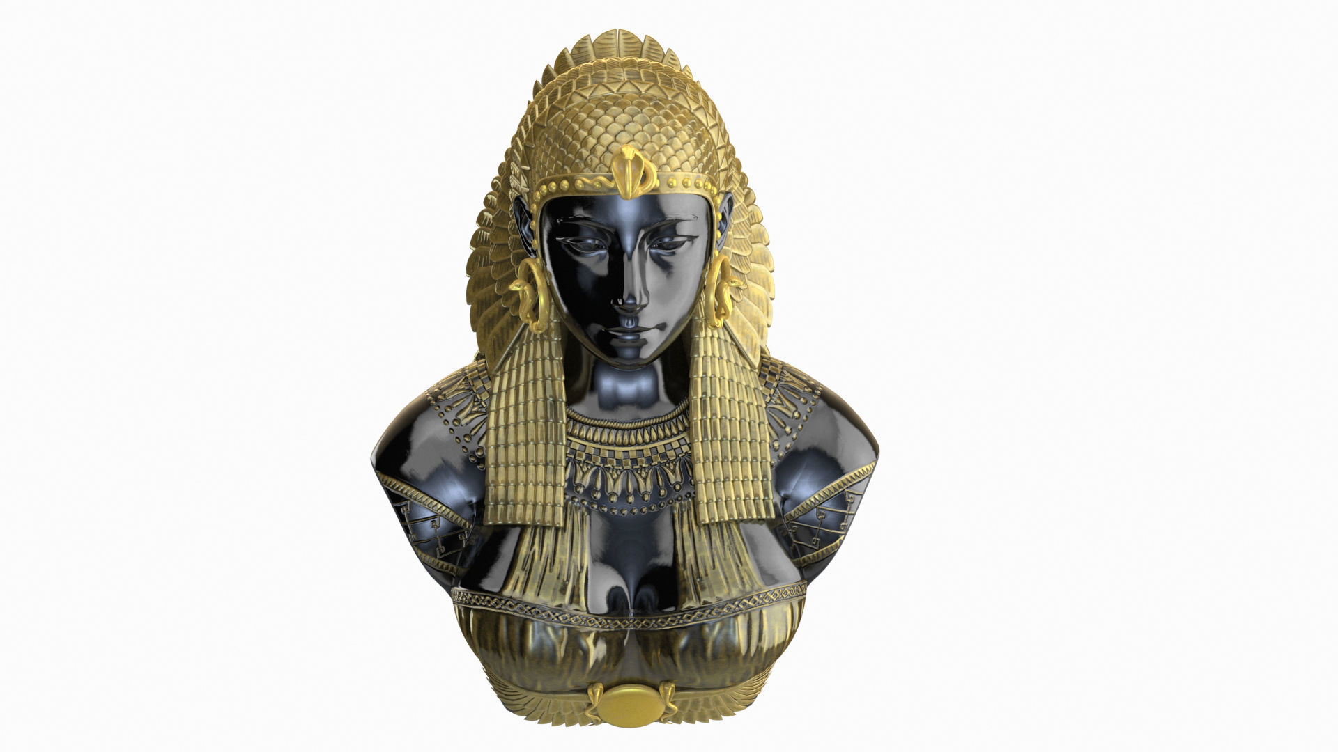 Cleopatra egyptian bust 3D model_6