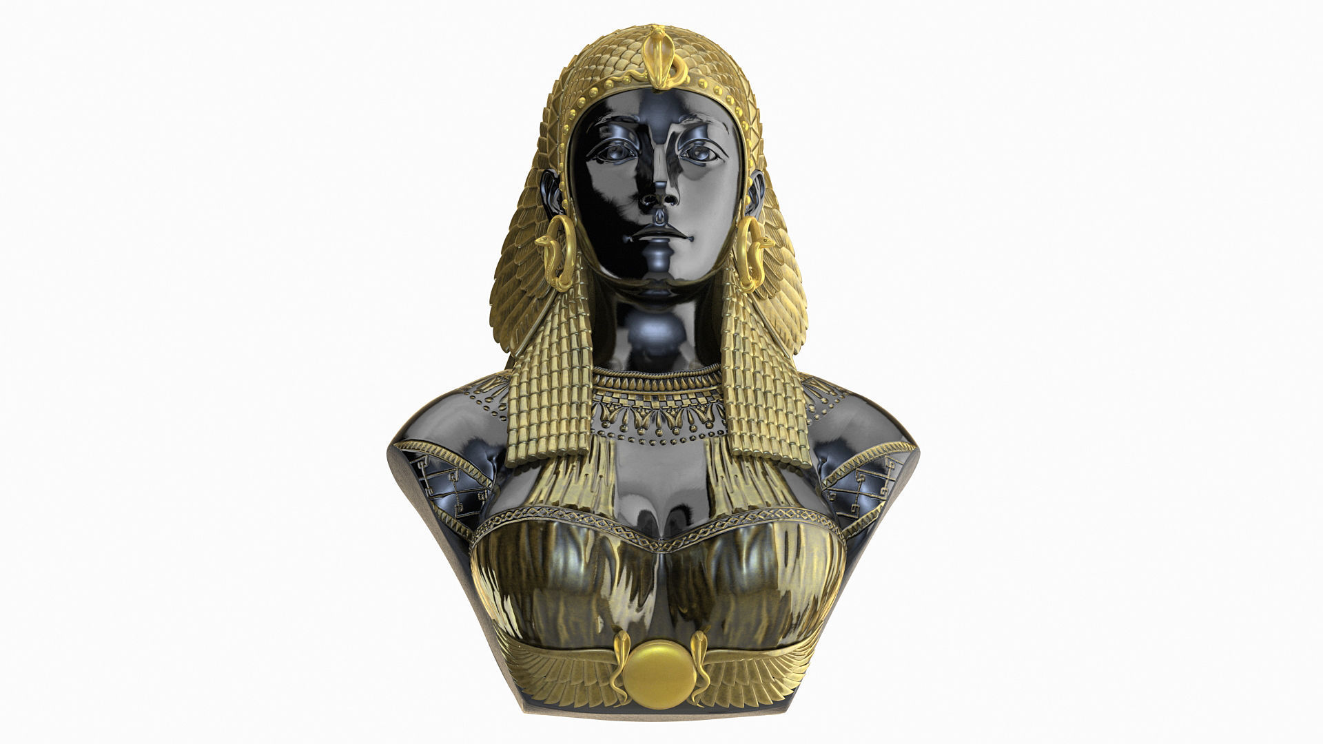 Cleopatra egyptian bust 3D model_5