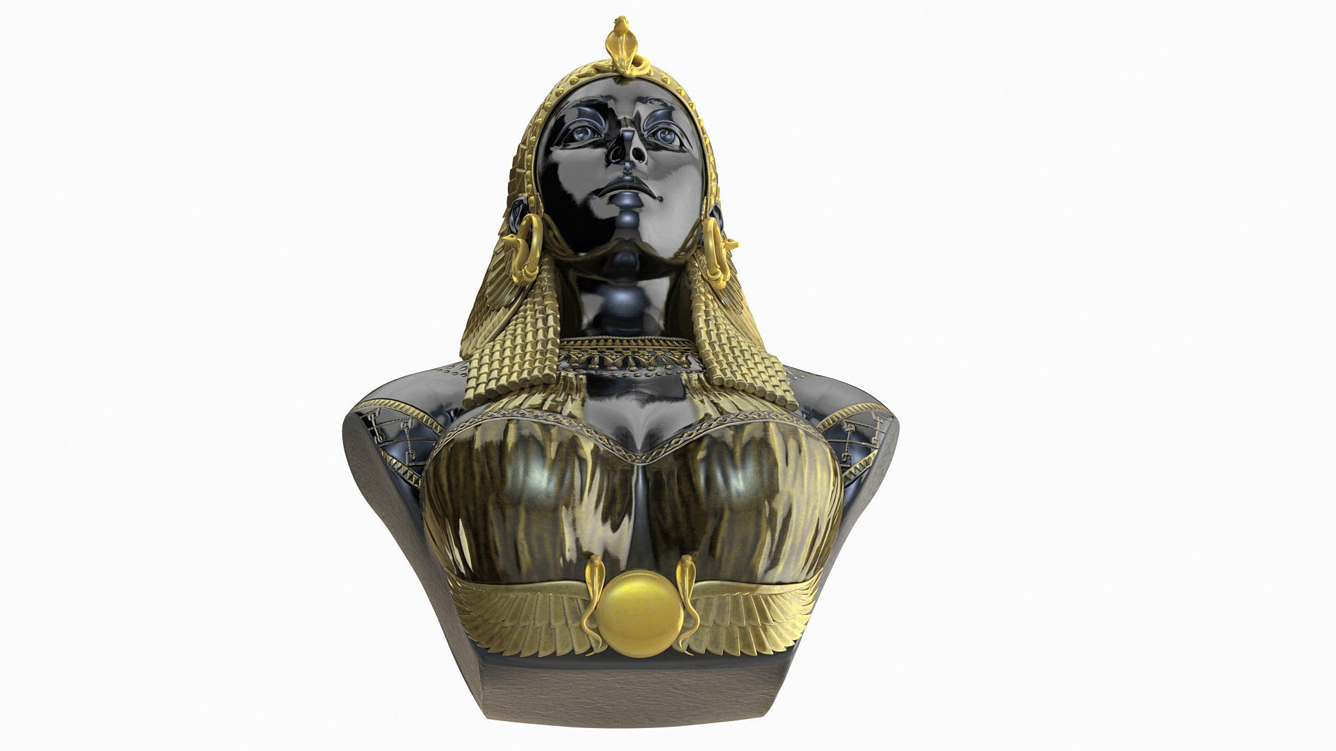 Cleopatra egyptian bust 3D model_3