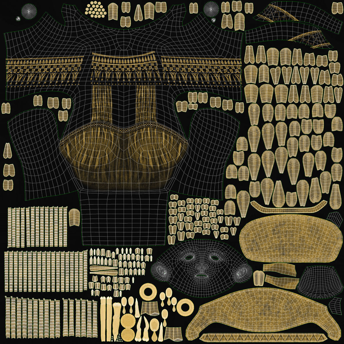 Cleopatra egyptian bust 3D model_13