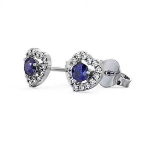 stl file sapphire and diamond stud earrings 3D print model_0
