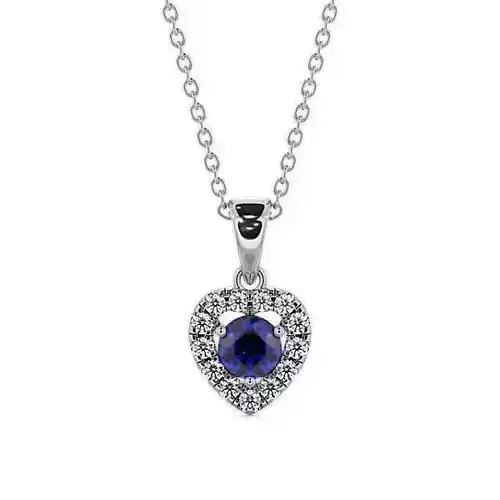 stl file heart shaped sapphire and diamond pendant