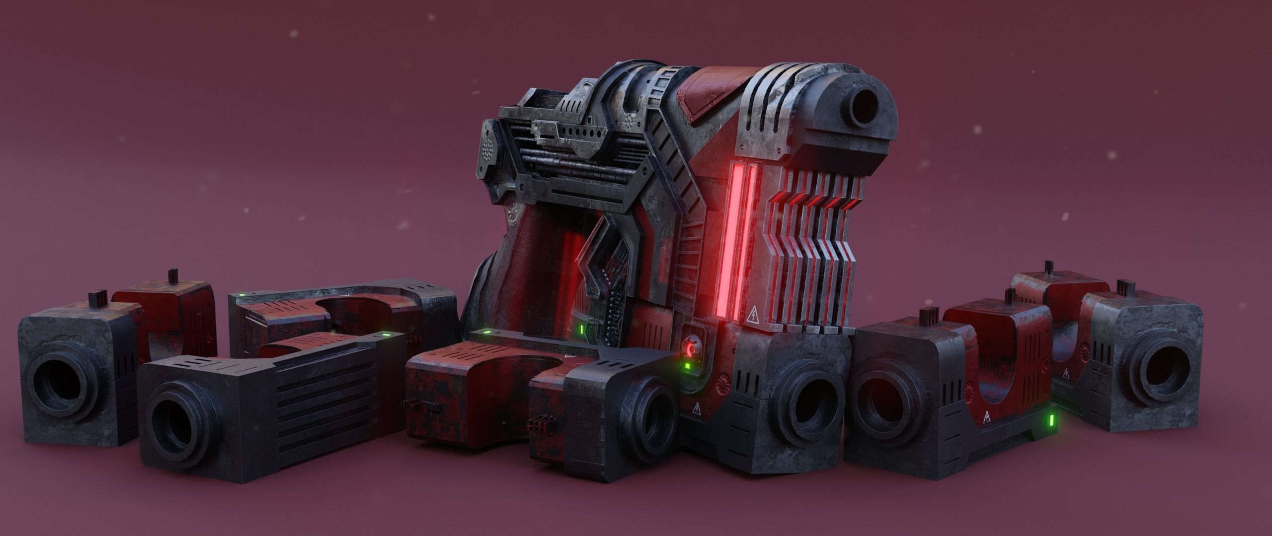 Sci-fi Heavy Handgun 3D model_19