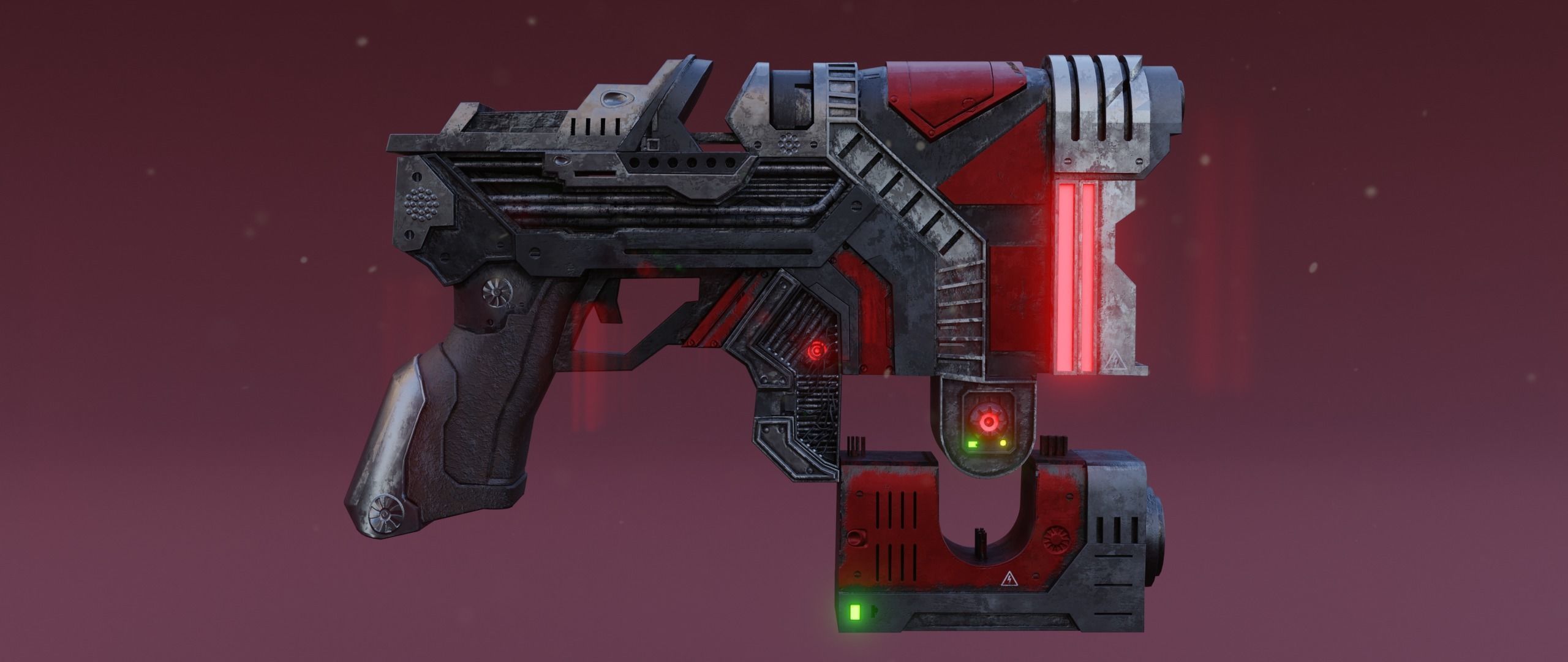 Sci-fi Heavy Handgun 3D model_2