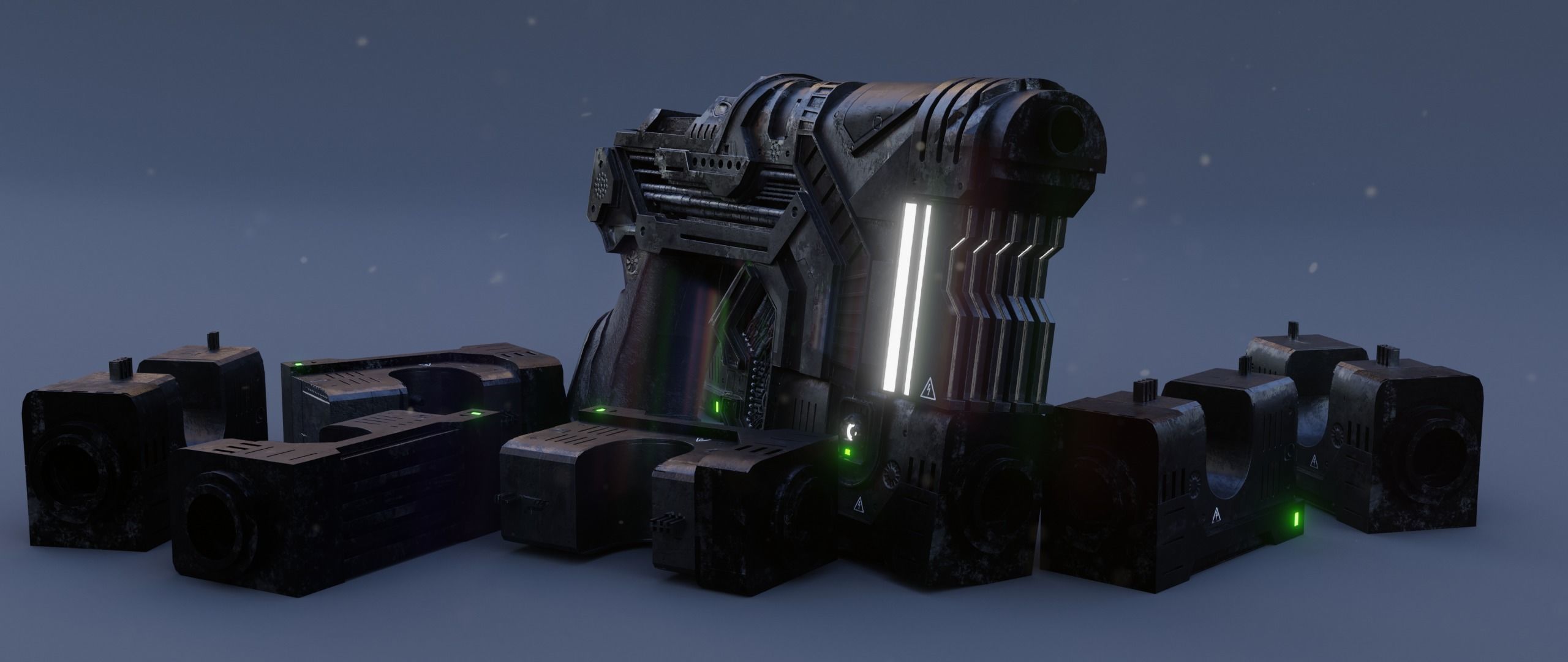 Sci-fi Heavy Handgun 3D model_14