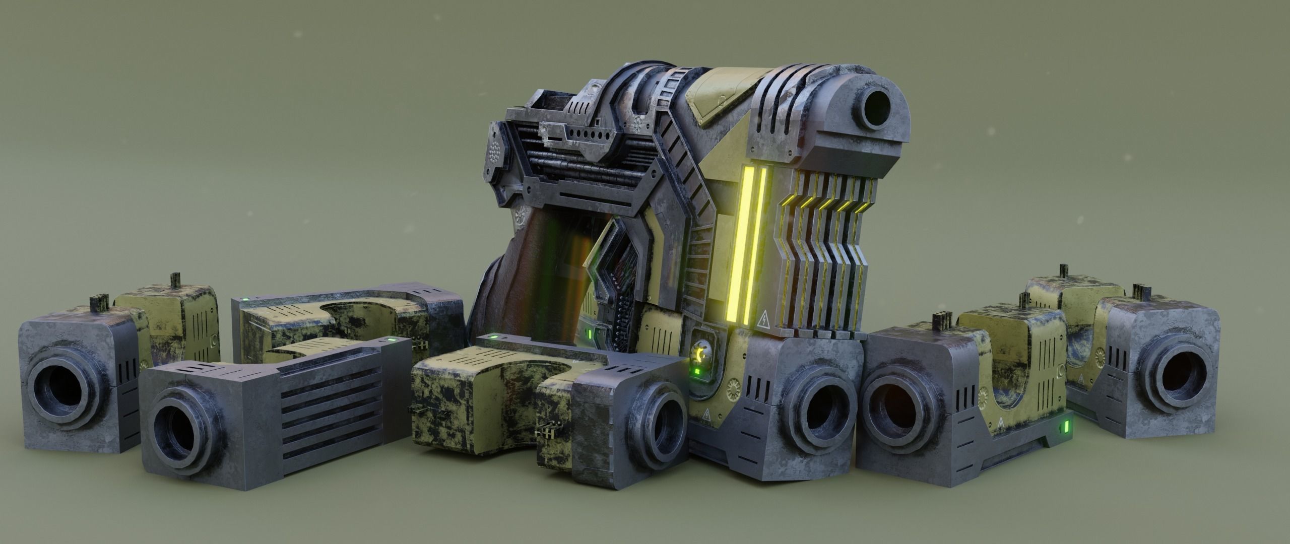 Sci-fi Heavy Handgun 3D model_18