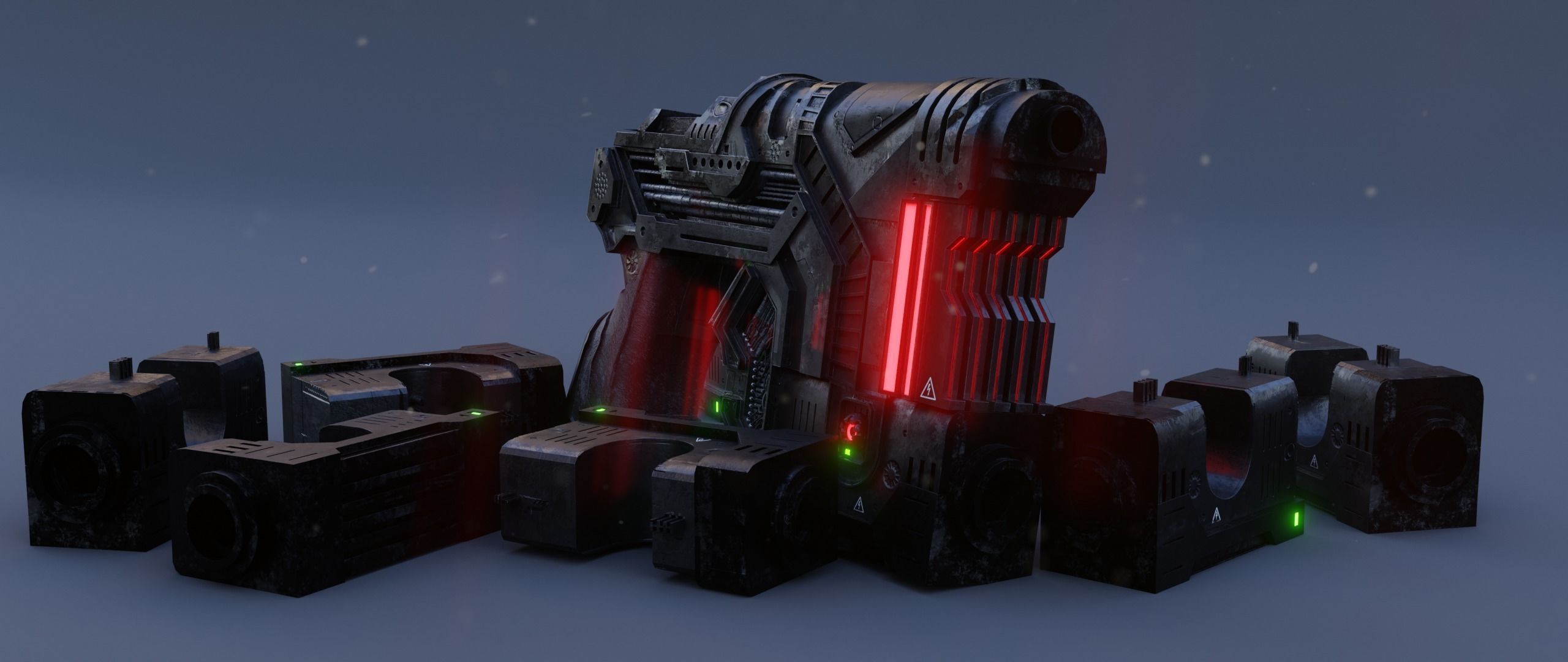 Sci-fi Heavy Handgun 3D model_13