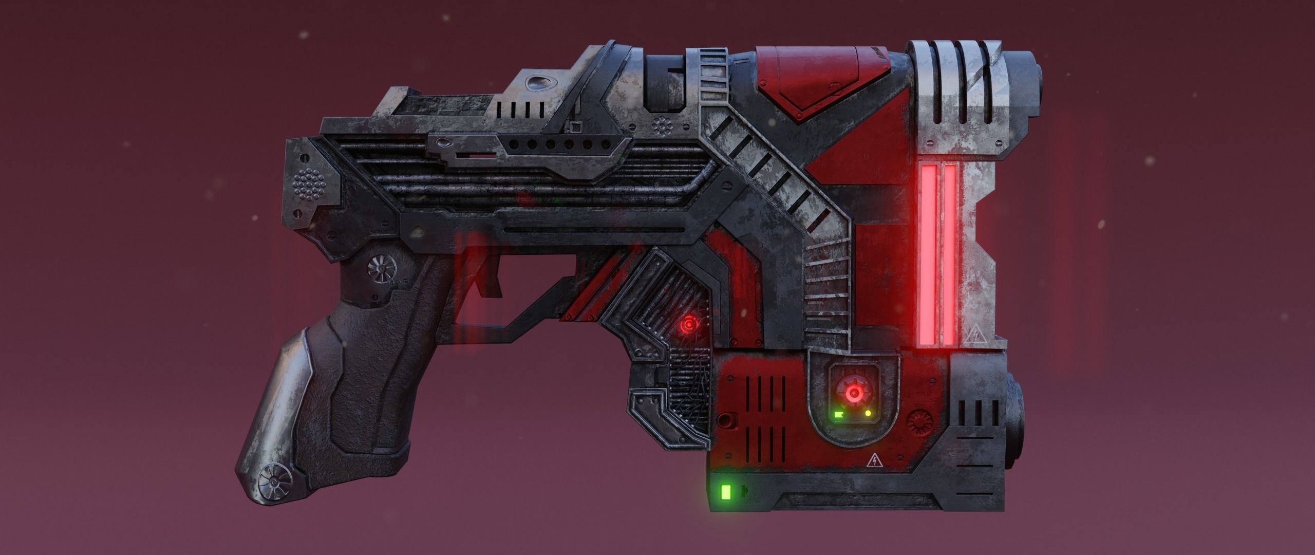 Sci-fi Heavy Handgun 3D model_1