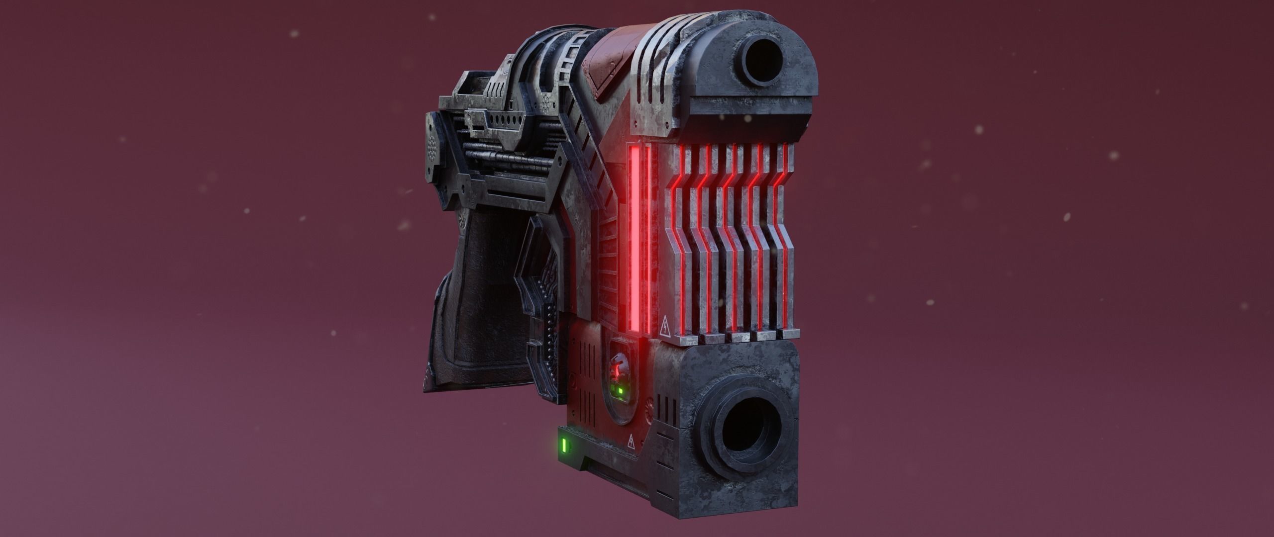 Sci-fi Heavy Handgun 3D model_4
