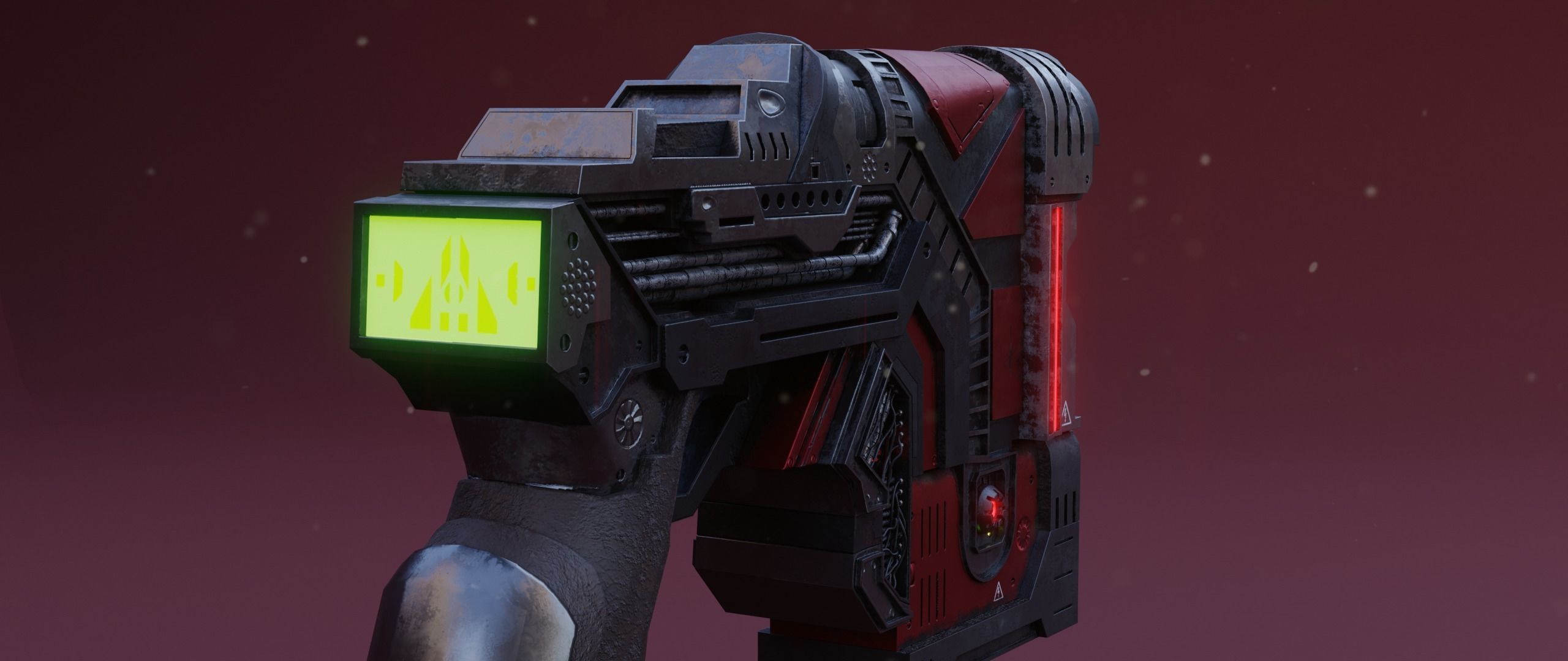 Sci-fi Heavy Handgun 3D model_5