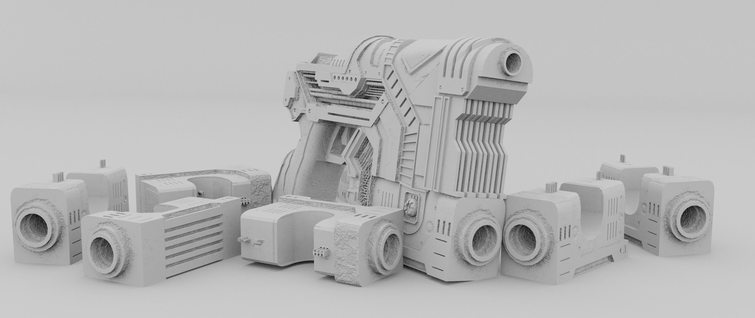 Sci-fi Heavy Handgun 3D model_20