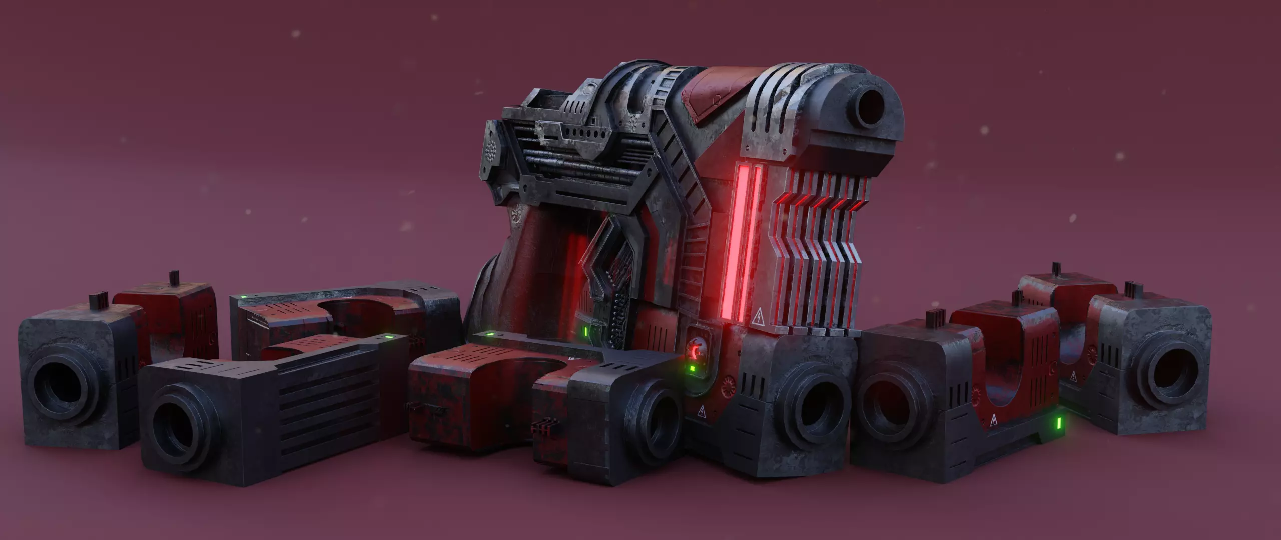 Sci-fi Heavy Handgun 3D model_0