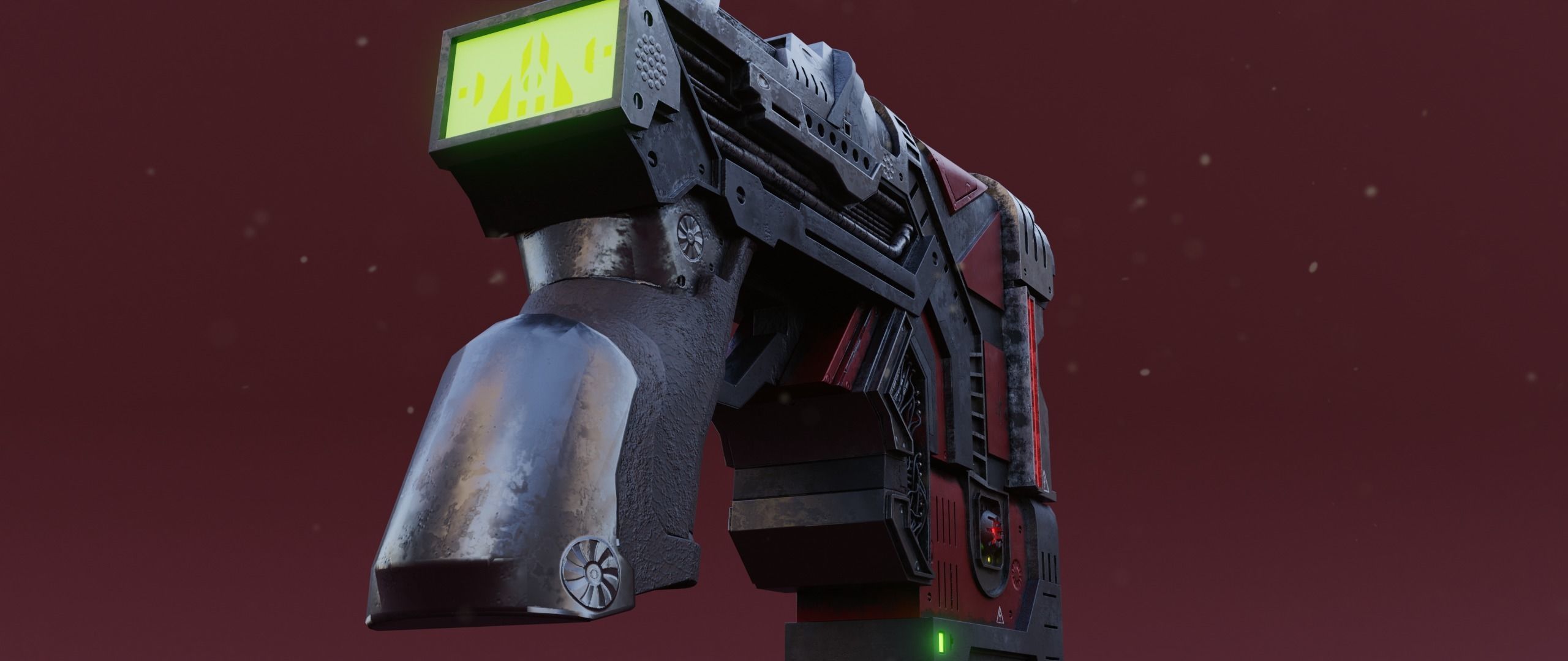 Sci-fi Heavy Handgun 3D model_8