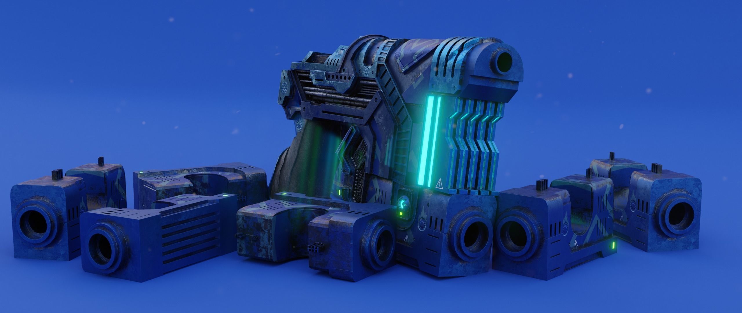 Sci-fi Heavy Handgun 3D model_10