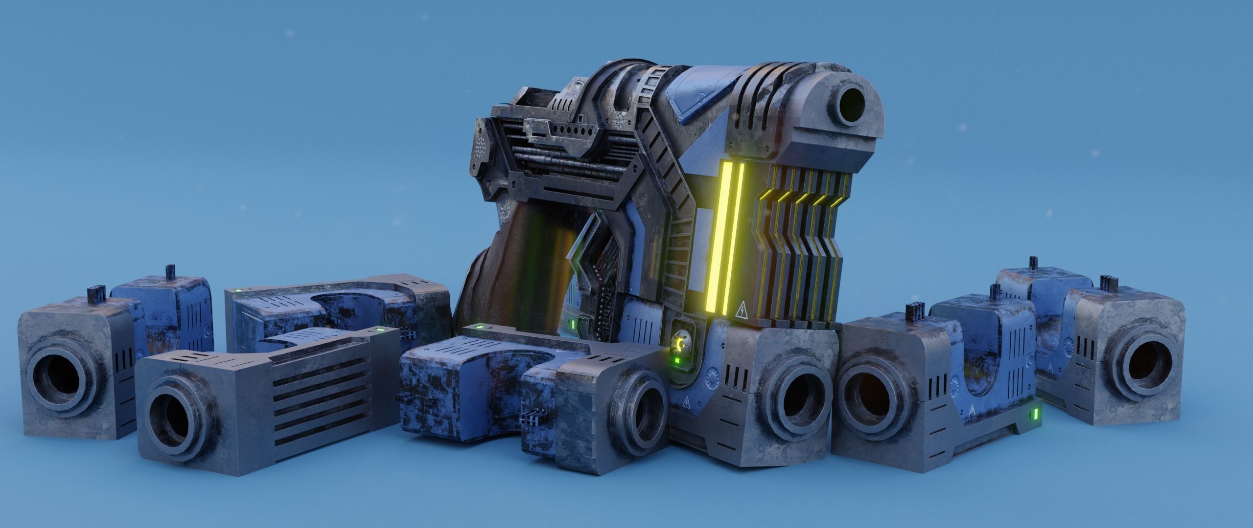 Sci-fi Heavy Handgun 3D model_17