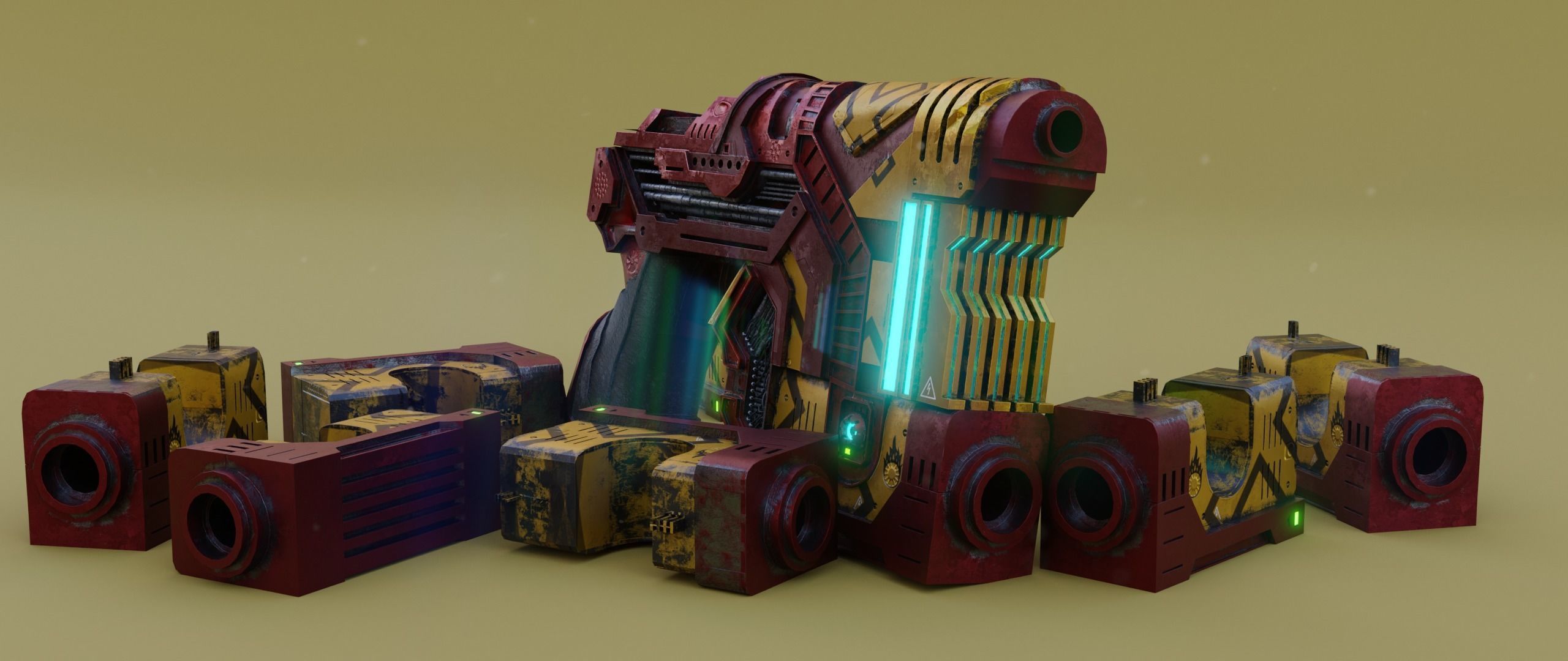 Sci-fi Heavy Handgun 3D model_11