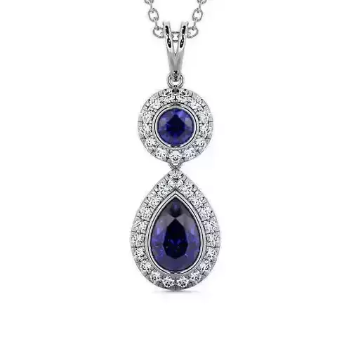 stl file sapphire and diamond pendant
